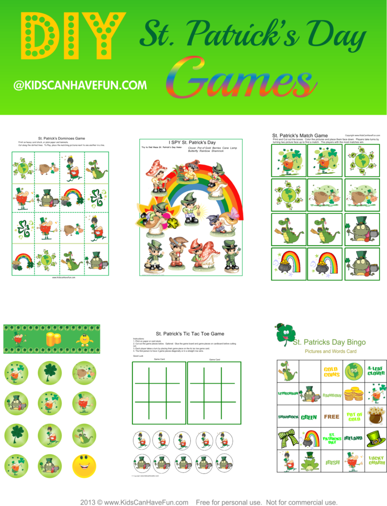 St Patrick s Day Games I SPY Leprechaun Green Bingo Dominoes