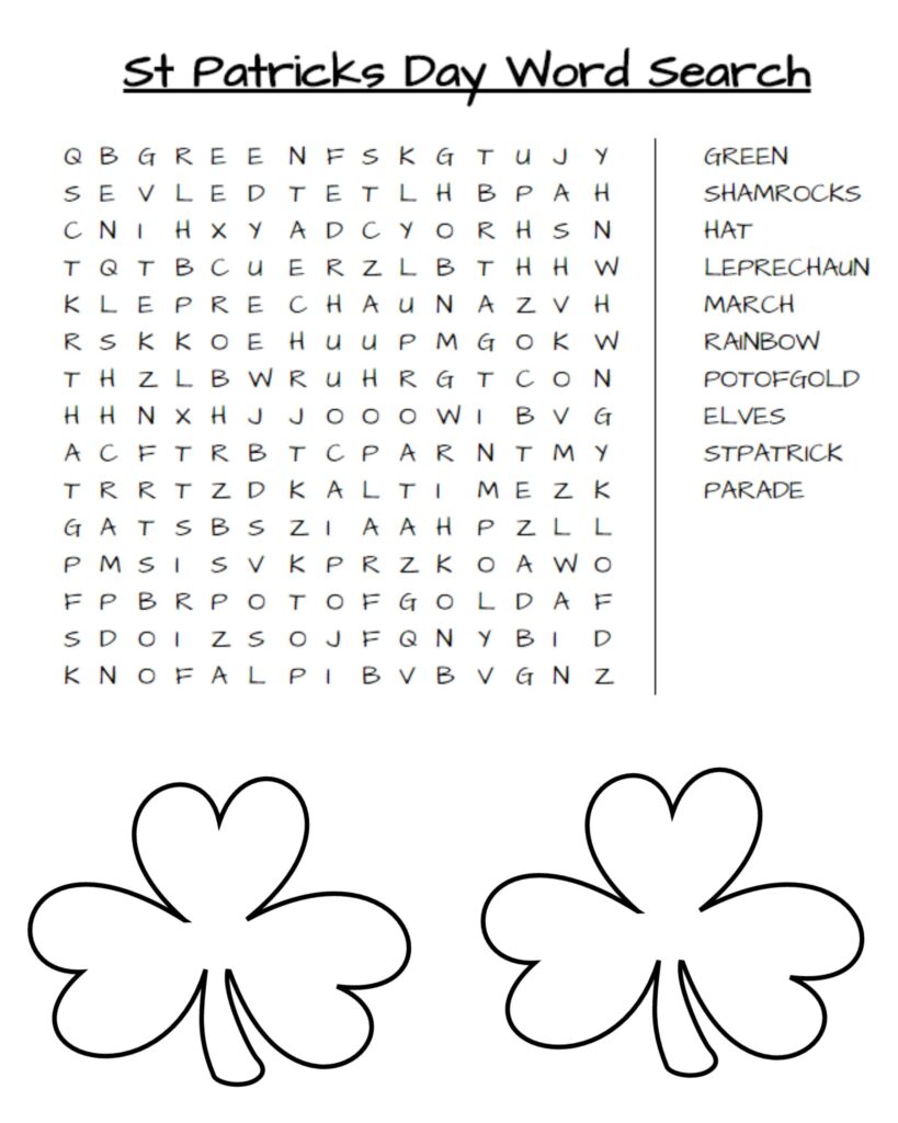 St Patrick s Day Word Search Free Printable Simply Southern Mom