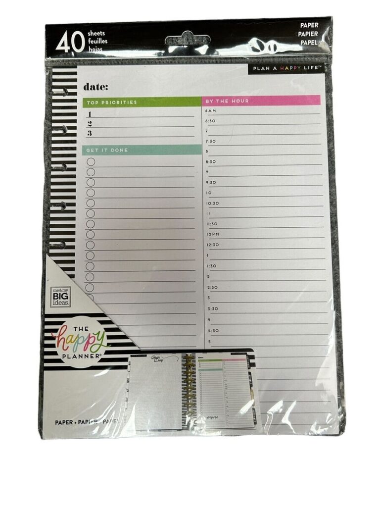 The Happy Planner Classic Filler Paper 40 Sheets New In Package Daily Planner EBay