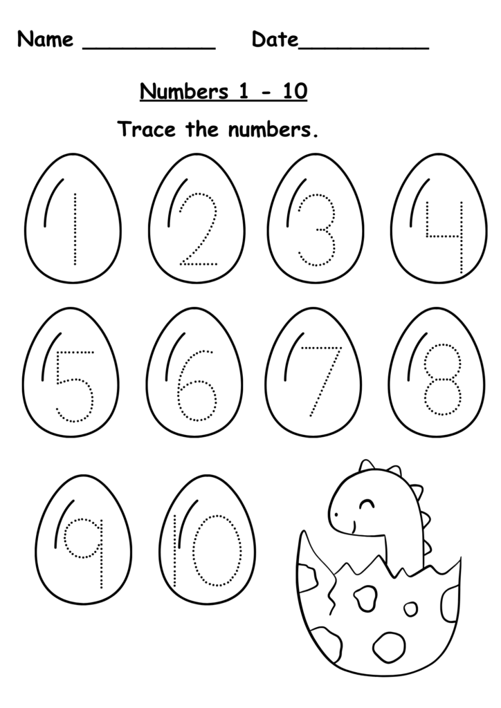 Tracing Numbers 1 10