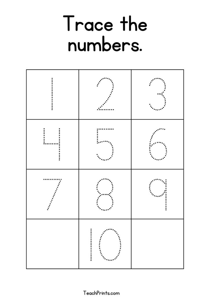 Tracing Numbers 1 10 Worksheets Free Printable Pdfs Teach Prints