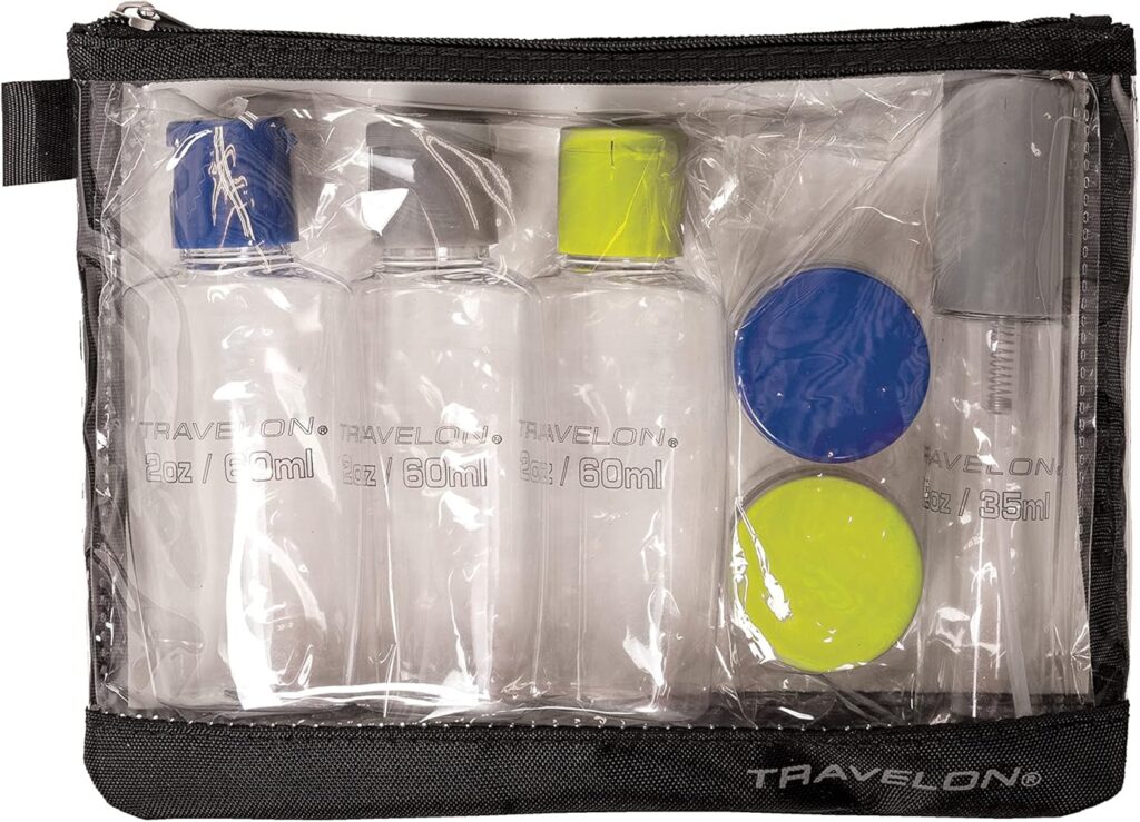 Travelon 1 Quart Zip top Bag With Bottles Clear 8 5 X 7 X 1 75 Beauty Personal Care Amazon