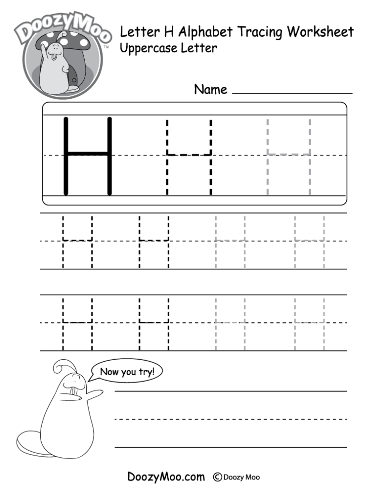 Trace Letter H Worksheets Preschool