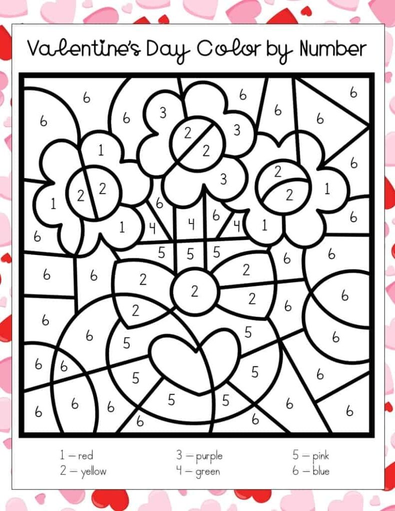 Valentine s Day Color By Number Printables Views From A Step Stool