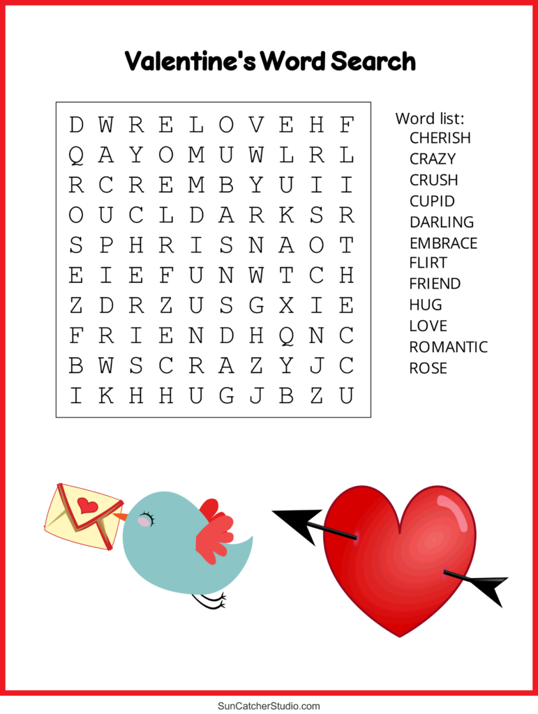 Easy Valentines Day Word Search