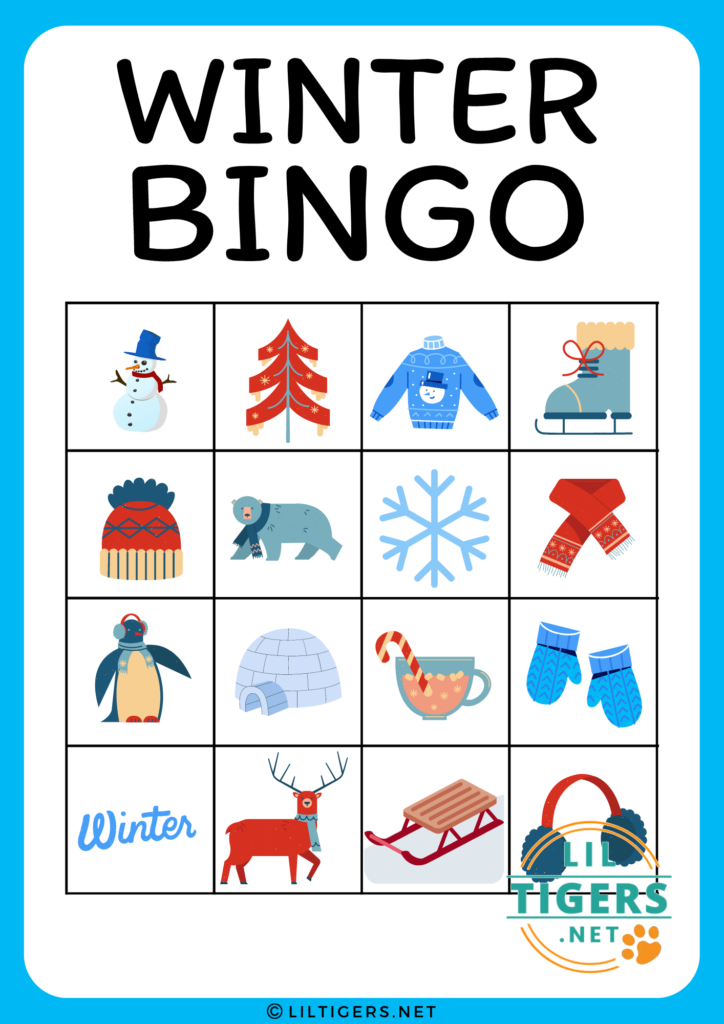 Winter Bingo Free Printable Lil Tigers